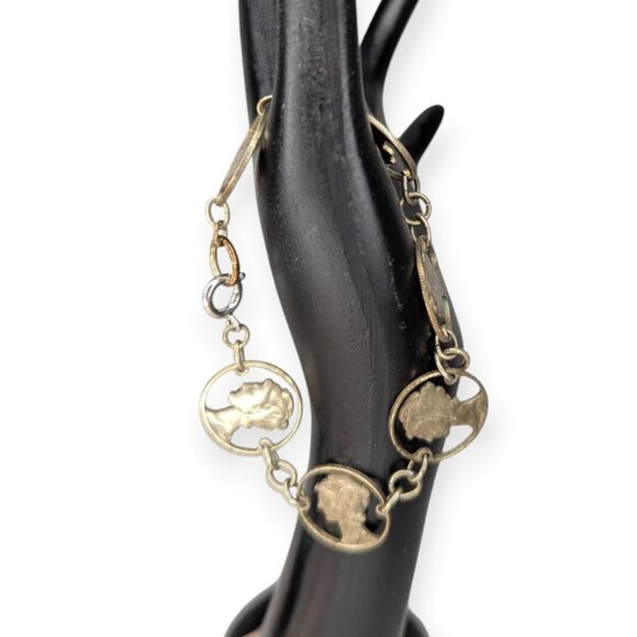 Vintage Mercury Silver Dime Cut Out Coin Bracelet - Picture 4 of 14